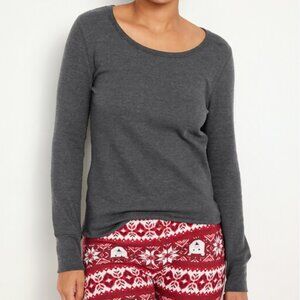 Old Navy waffle pajama PJ shirt charcoal grey size XS